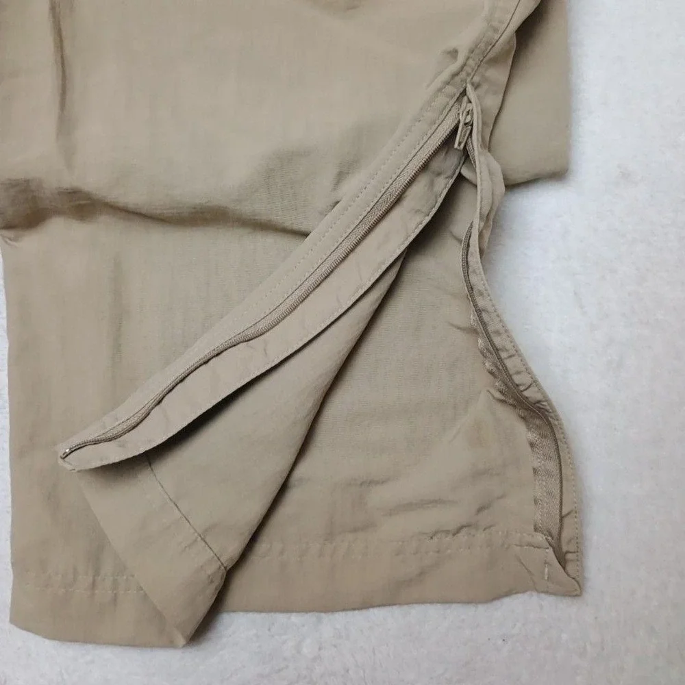North Face Pants Mens Large Beige Cargo Nylon Convertible Outdoor Hiking Fishing